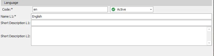 language detail screen